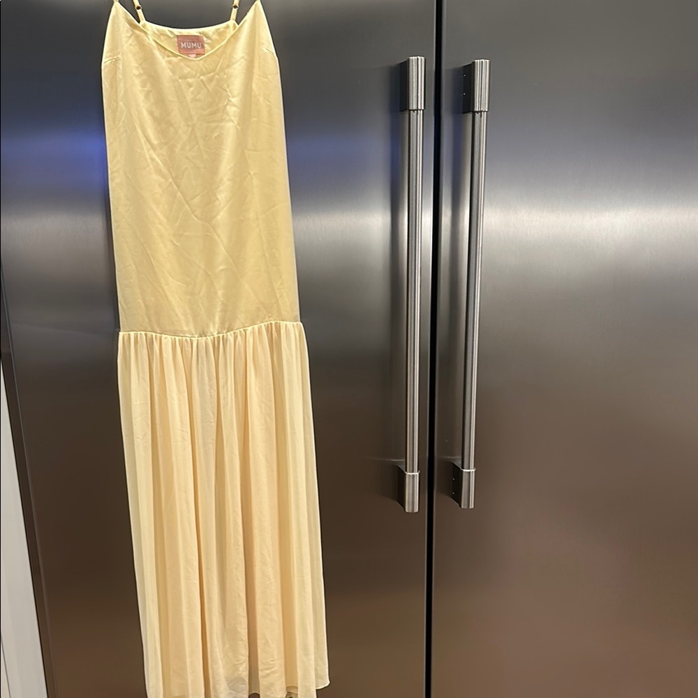 Show Me Your MuMu Pale Yellow Maxi Dress